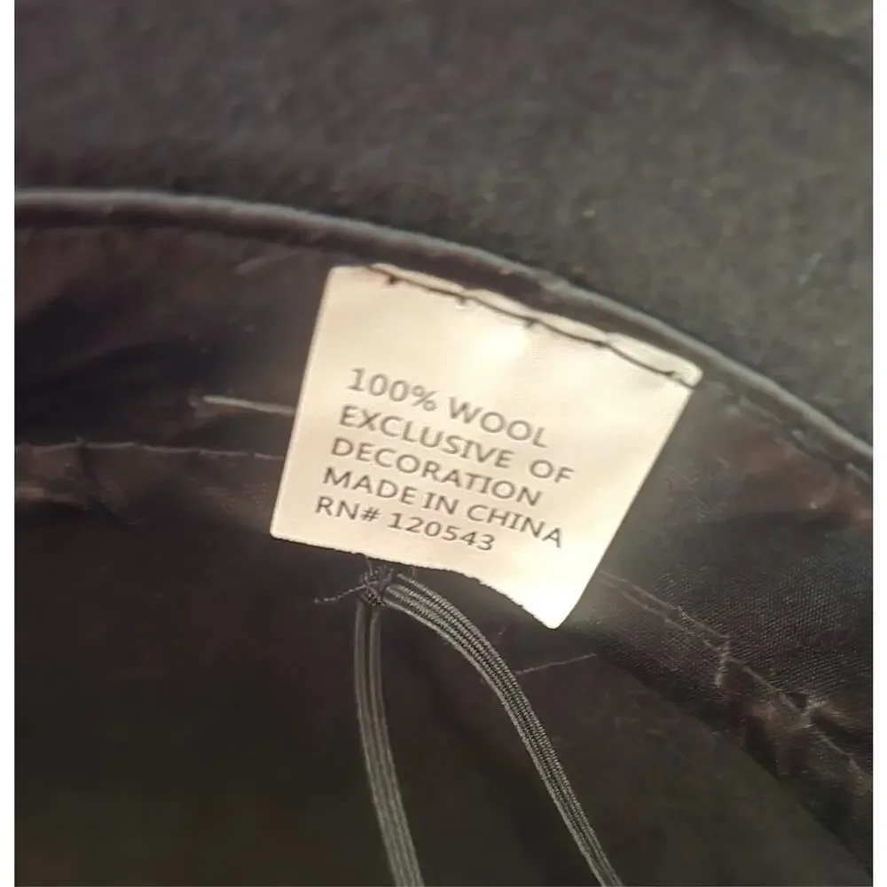 Ladies 1930 Style Brown Felt Bucket Hat w/2 Flowers 100% Wool